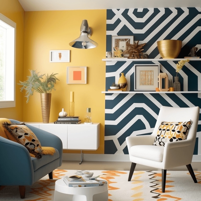 Bold accent wall ideas living room