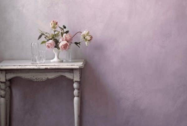 Pink Venetian Plaster wall in the living room