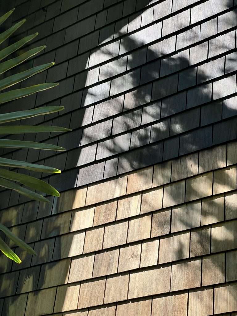 Stained exterior of a cedar siding